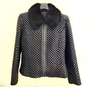 ( NWOT) ST. JOHNS leather fur jacket -